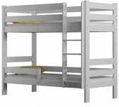 Solidne Łóżko piętrowe białe 180x80 z drewna Meble wróbel