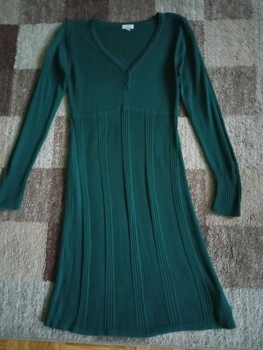 sukienka dzianinowa butelkowa zieleń