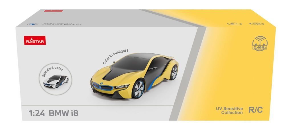 BMW i8 UV R/C skala 1:24 Rastar 48400-4 sterowany zmieniający kolor