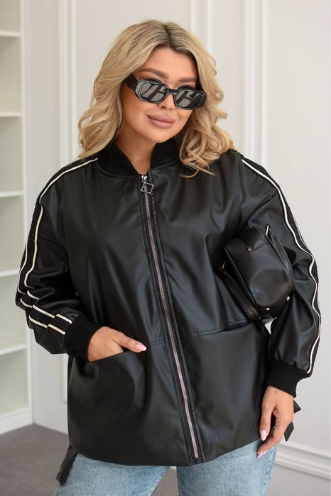 Куртка бомбер жіночий еко шкіра на підкладці.50-52,54-56,58-60,62-64