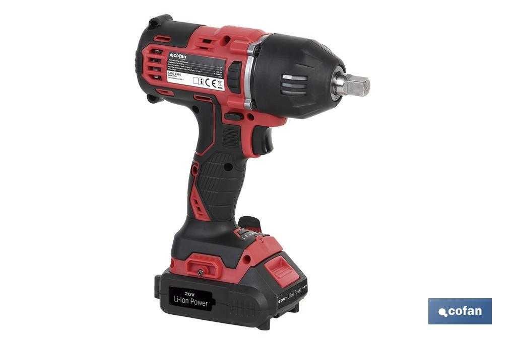 Chave de impacto COFAN  20V 1/2'' + 2 Baterias 2.0Ah + Carregador
