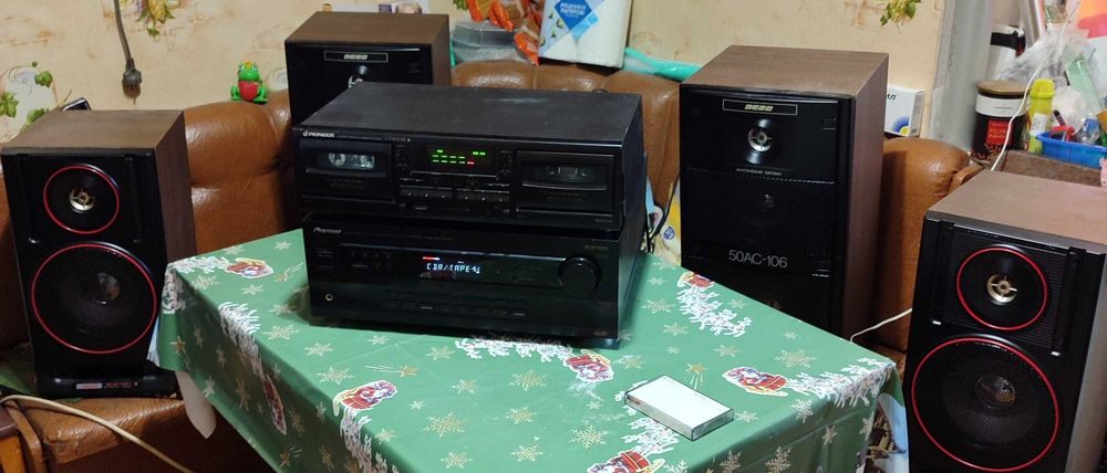 музыкальный центр PIONEER ресивер VSX-409RDS манитофон CT-W205R