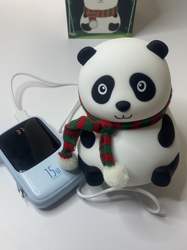Ночник панда, светильник, на акумуляторе, детская игрушка, подарок