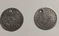 Srebrne monety hiszpańskie Philip V 1721
