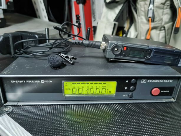 Conjunto de Microfone lapela wireless, receptor Sennheiser ew300