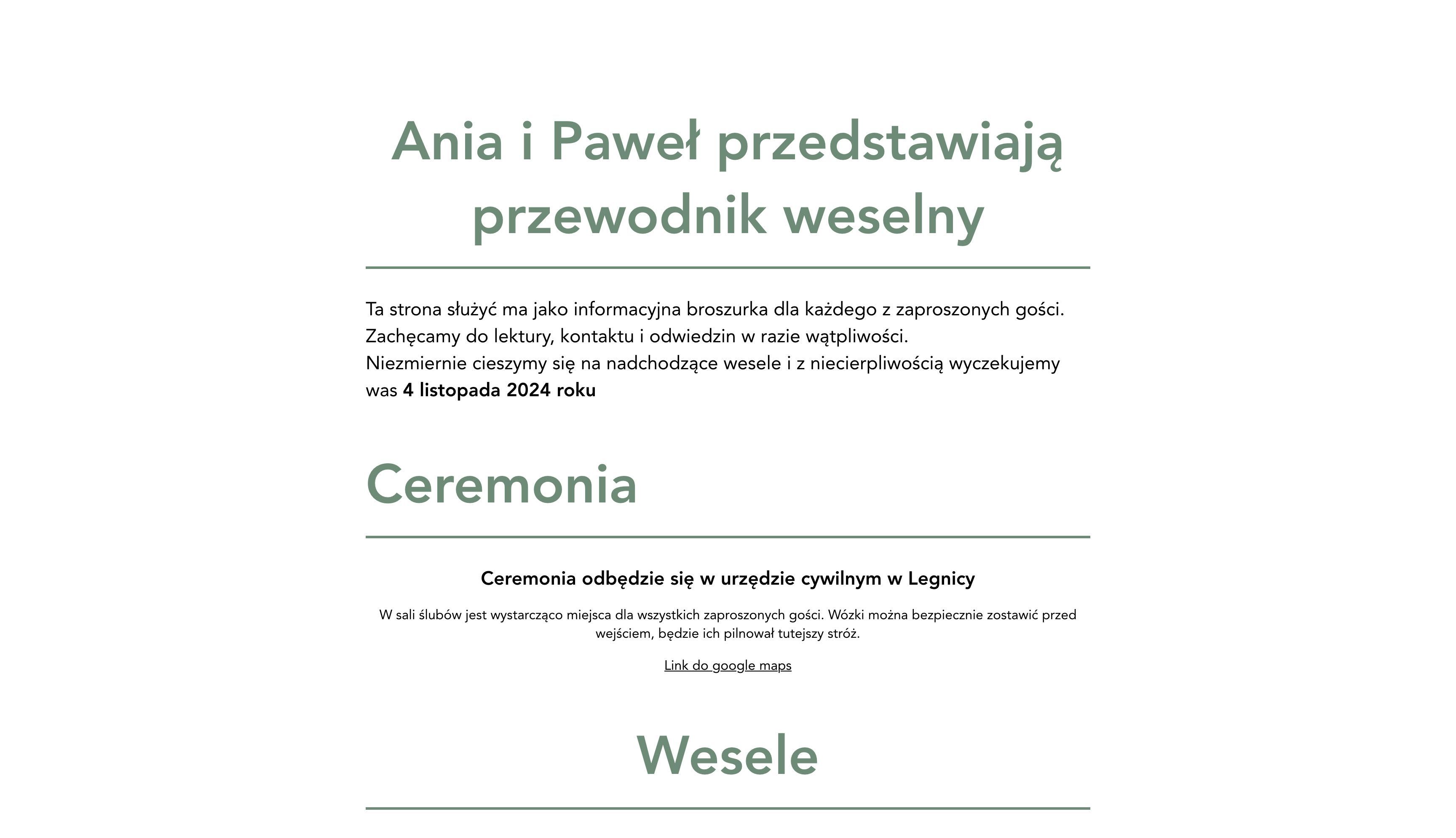 Internetowa broszurka weselna