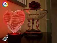 Оригинальный подарок на День Влюблённых - 3D ночник "Сердце"