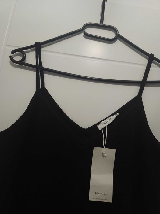 Top z plisowanej dzianiny Reserved XS 34 S 36 czarny