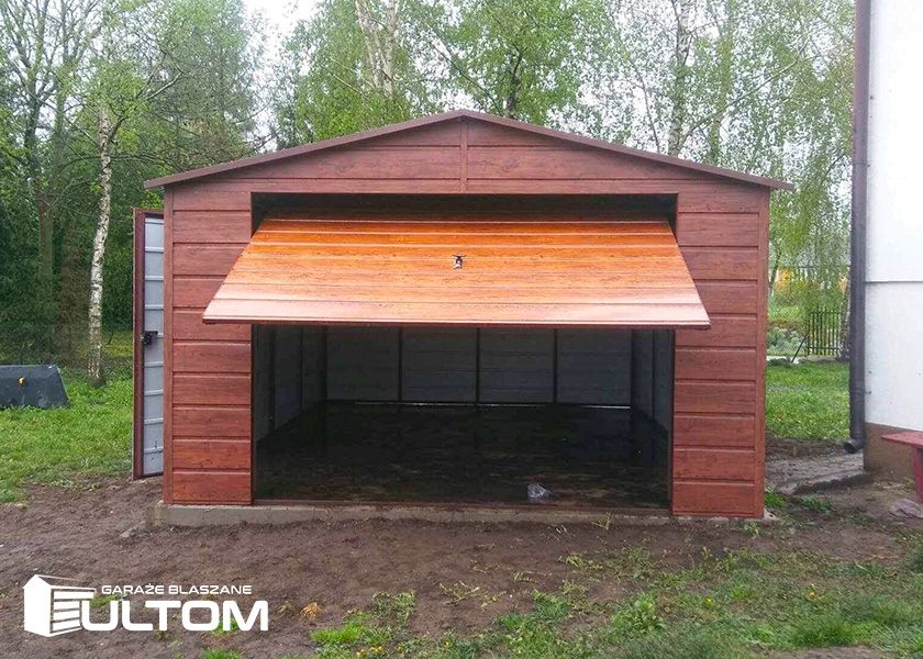 Garaż blaszany 4x6 NOWOŚĆ drewnopodobny PROFIL ZAMKNIĘTY