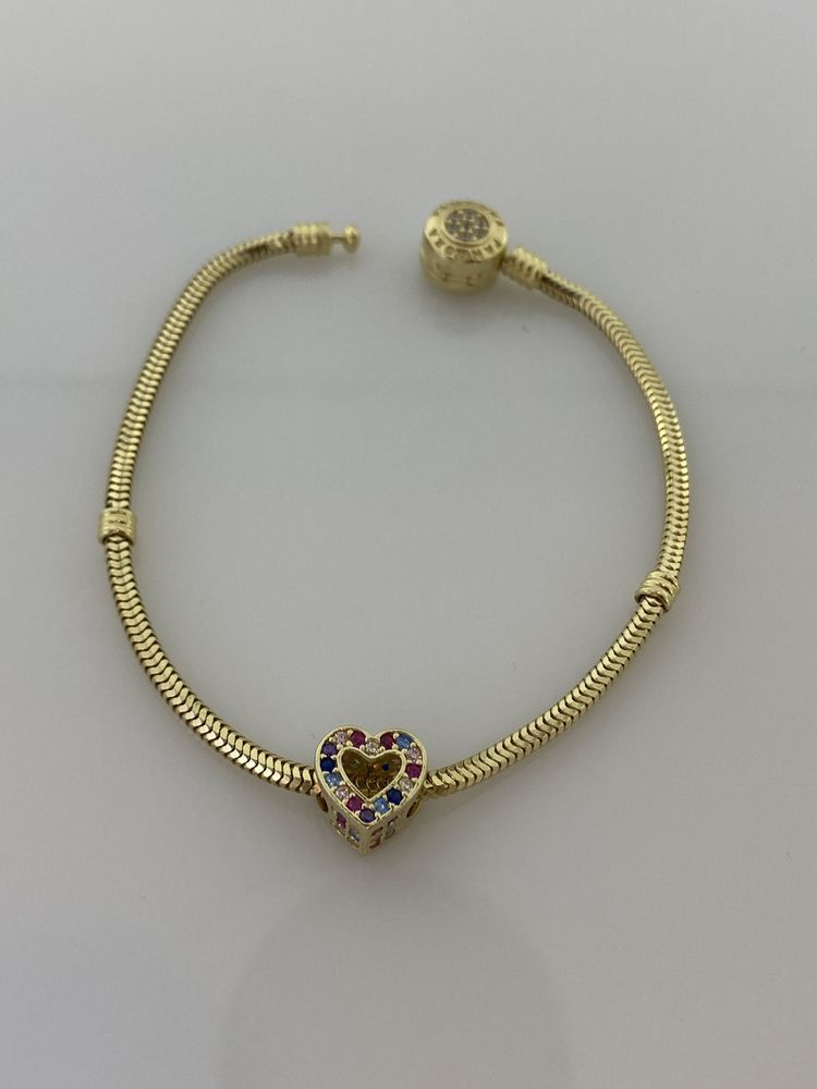 Złoty element charms na bransoletkę Pandora, Próba 585. Nowy (4634)
