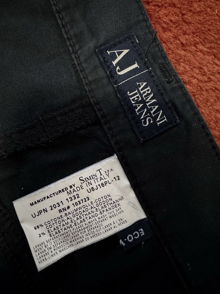 Винтажные черные джинсы Armani Made in Italy