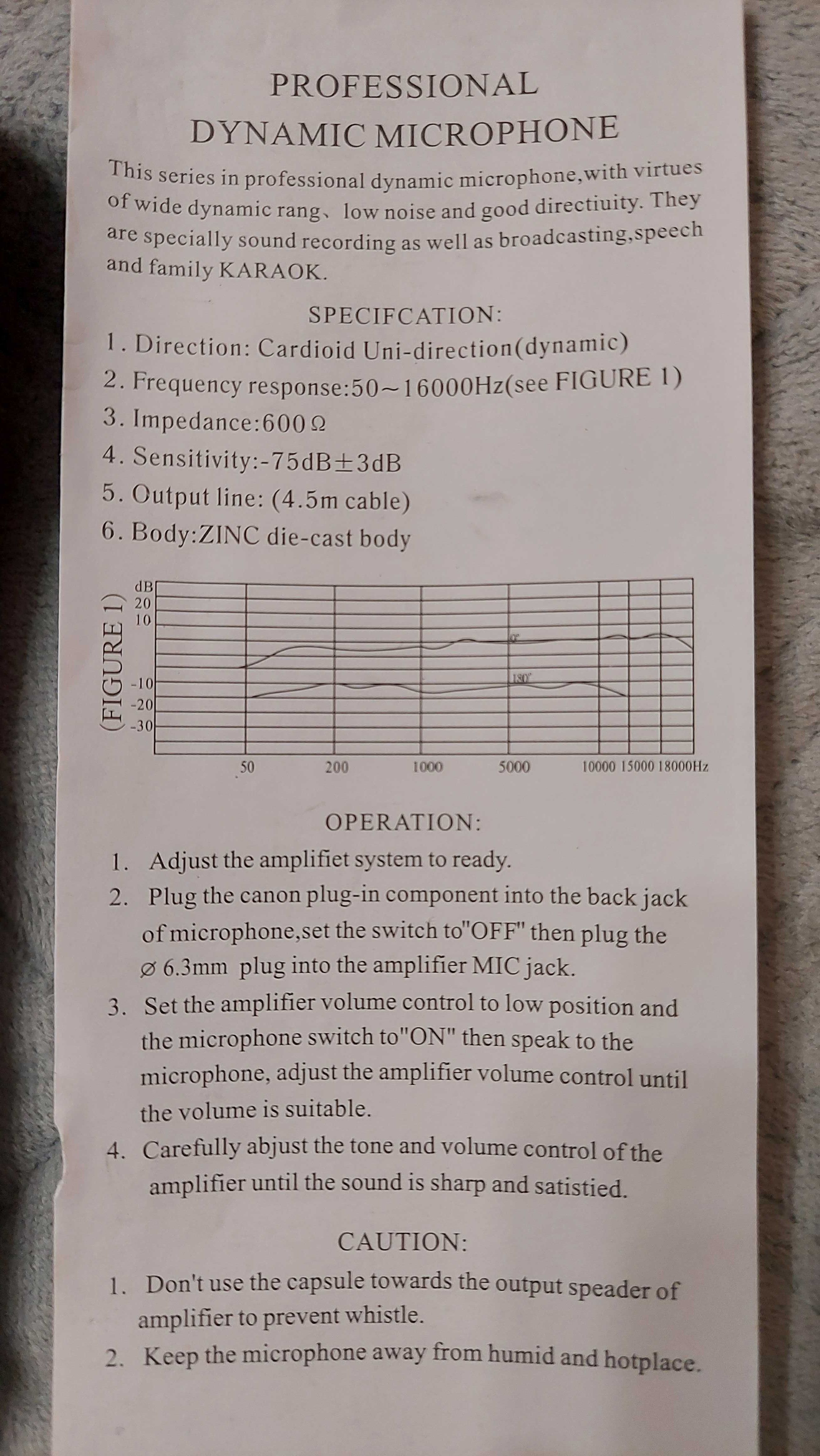 Profesjonalny mikrofon dynamiczny AZUSA SF-21