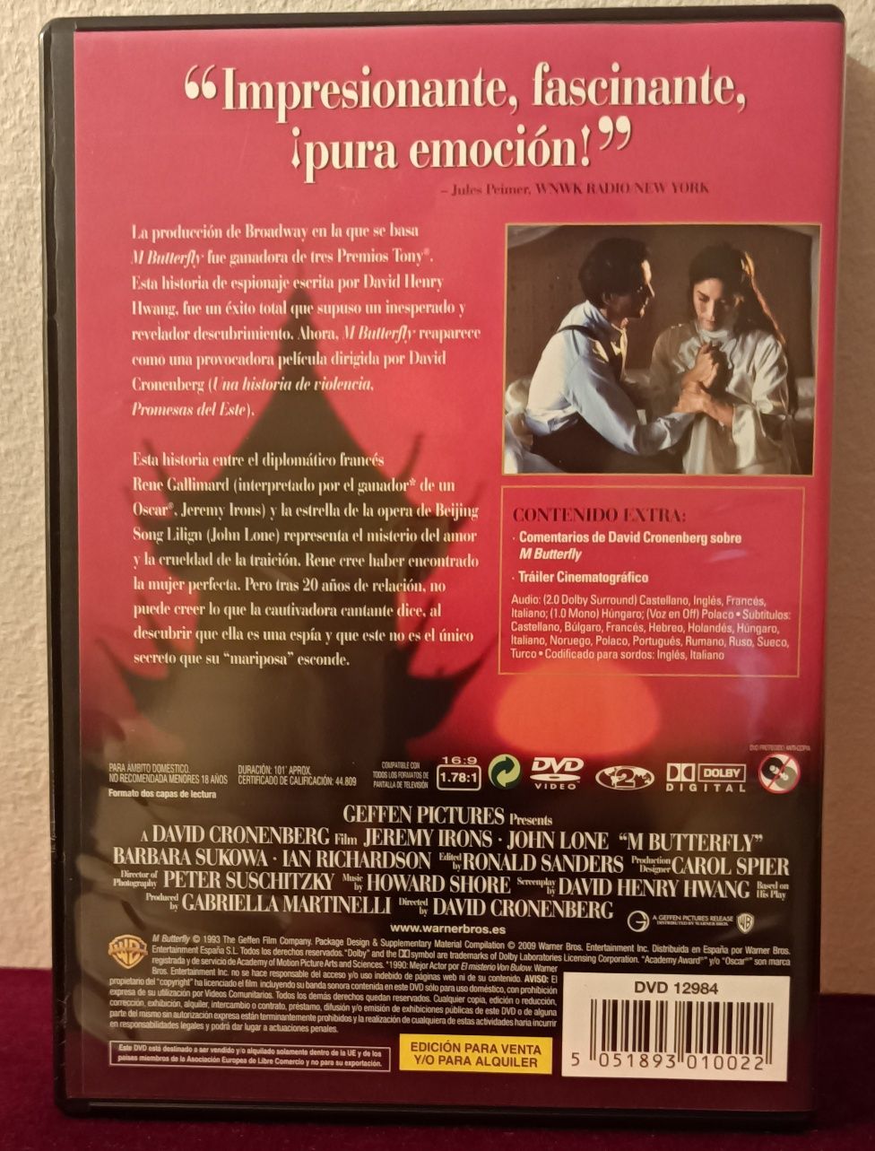 "M Butterfly" de David Cronenberg RARO