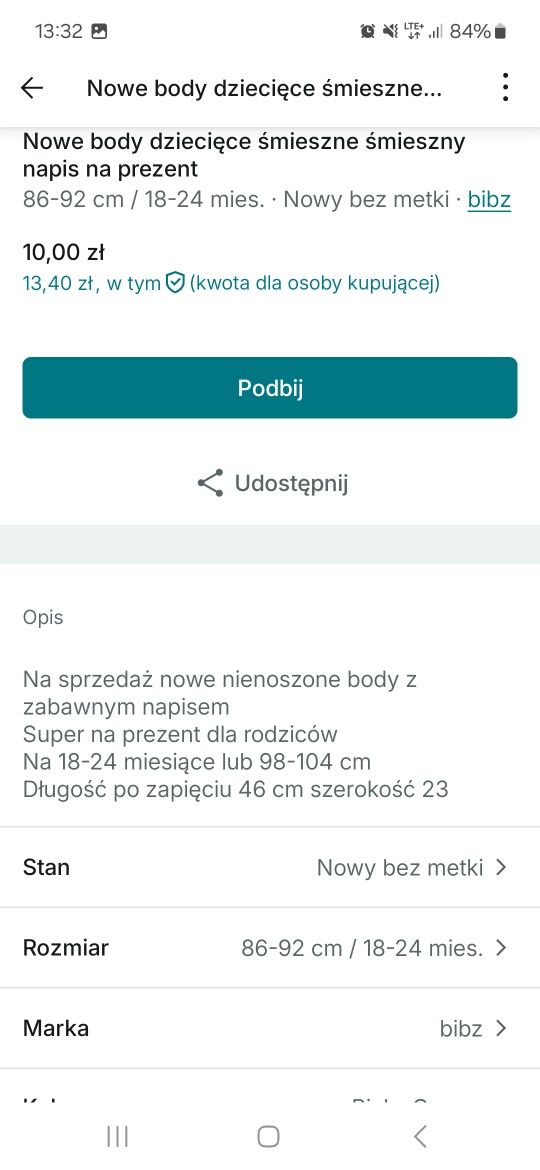 Body dziecięce na 18 - 24 miesięcy śmieszny napis