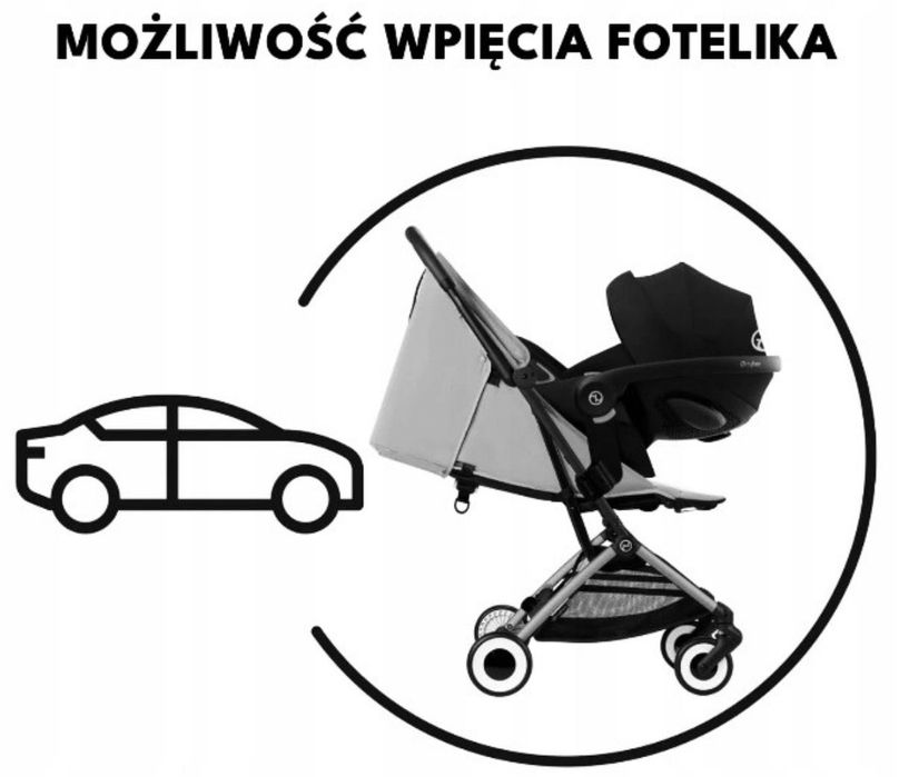 Wózek spacerówka cybex orfeo z fotelikiem cybex, samolot