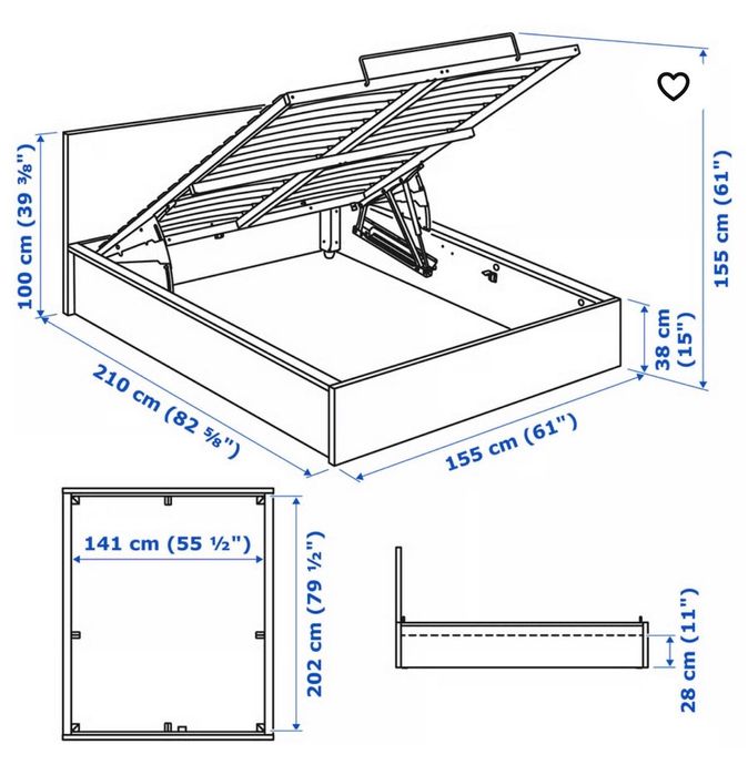 Łóżko IKEA MALM 140x200 z materacem