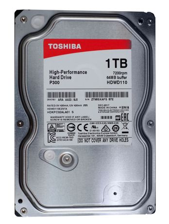 Жесткий диск Toshiba P300 1ТБ, HDD, SATA III, 3.5"