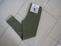 Rurki damskie materiałowe spodnie chino zieleń R.M (38) NOWE