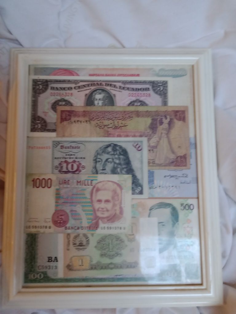Banknoty świata w ramce