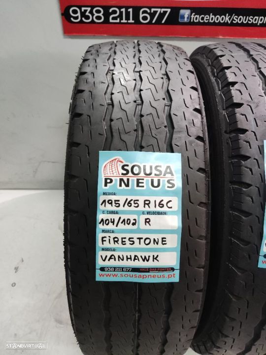 2 pneus semi novos 195-65r16c firestone - oferta dos portes