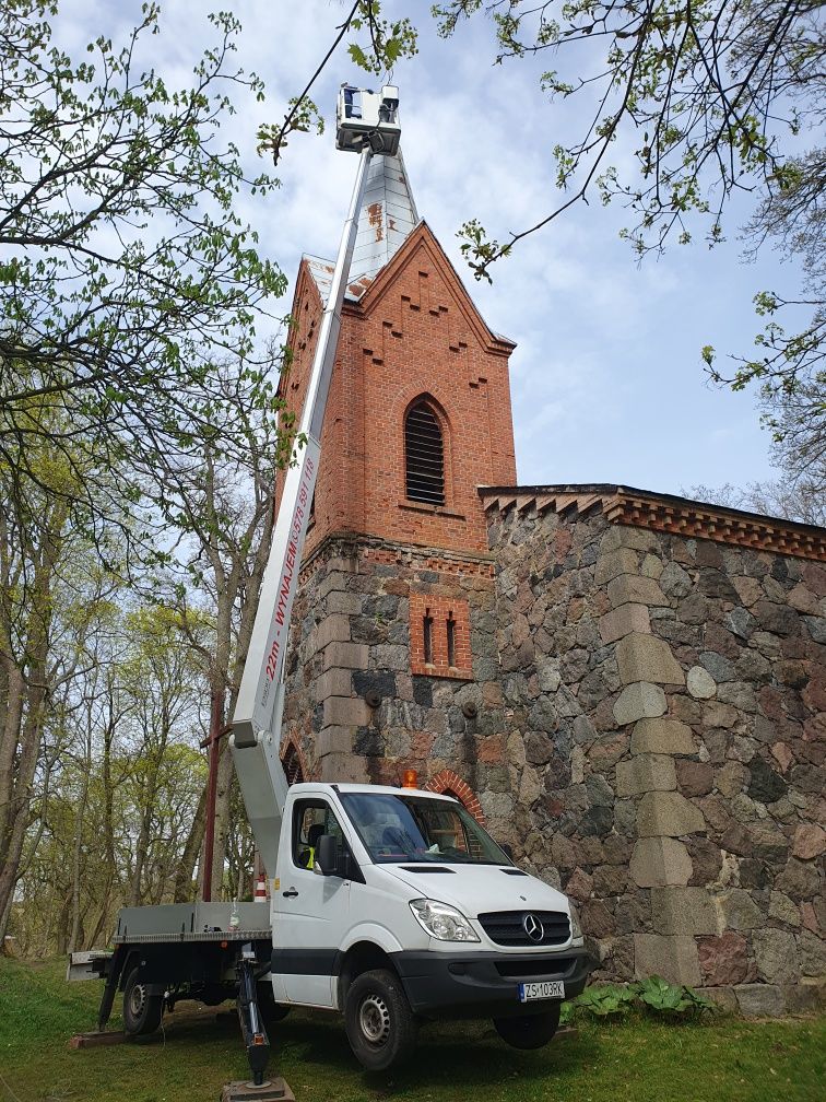 Podnośnik koszowy zwyżka 22m wynajem, usługi WOLNE TERMINY