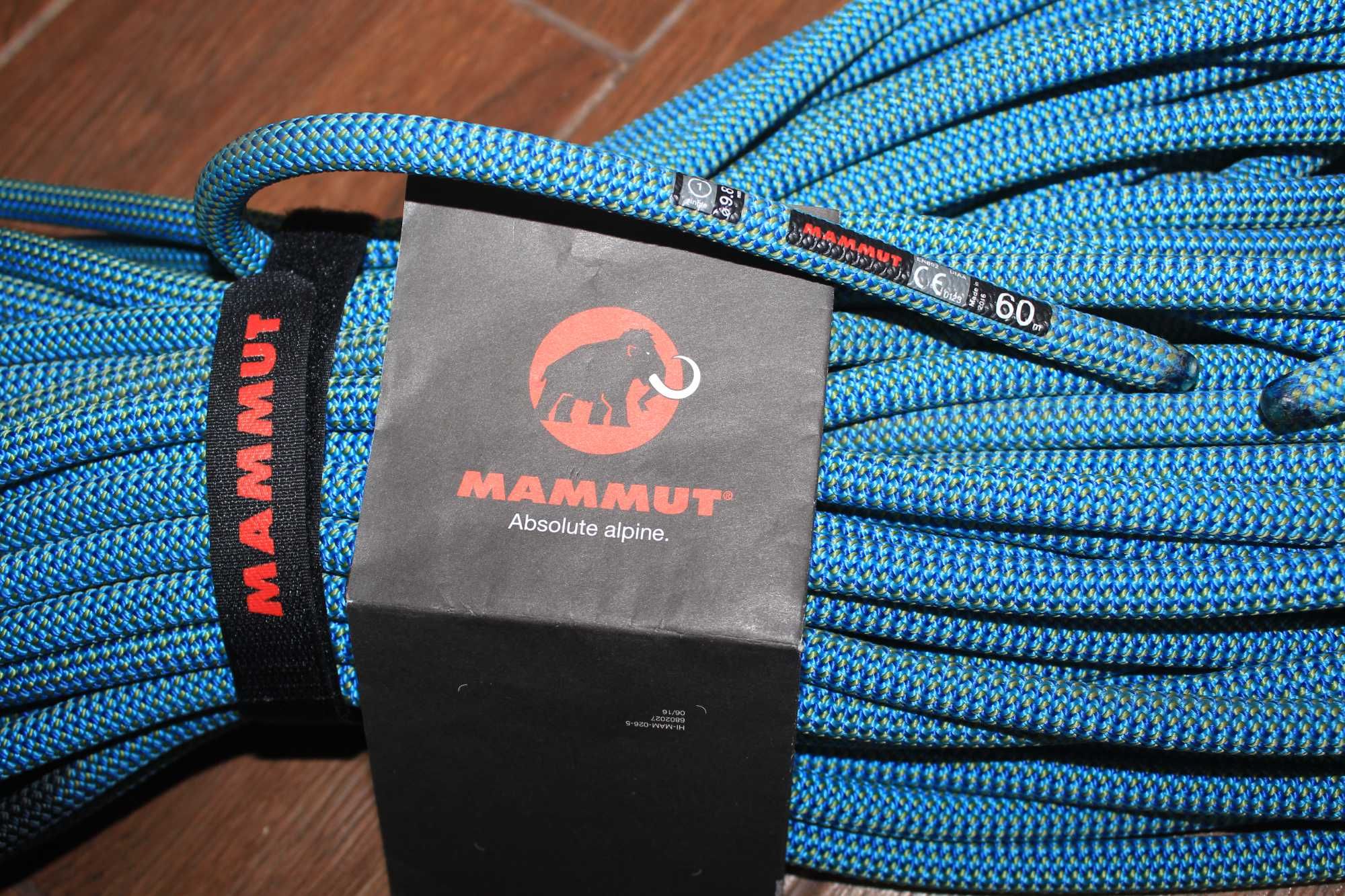 Динамічна мотузка MAMMUT, одинарна, 9,8мм, 60м