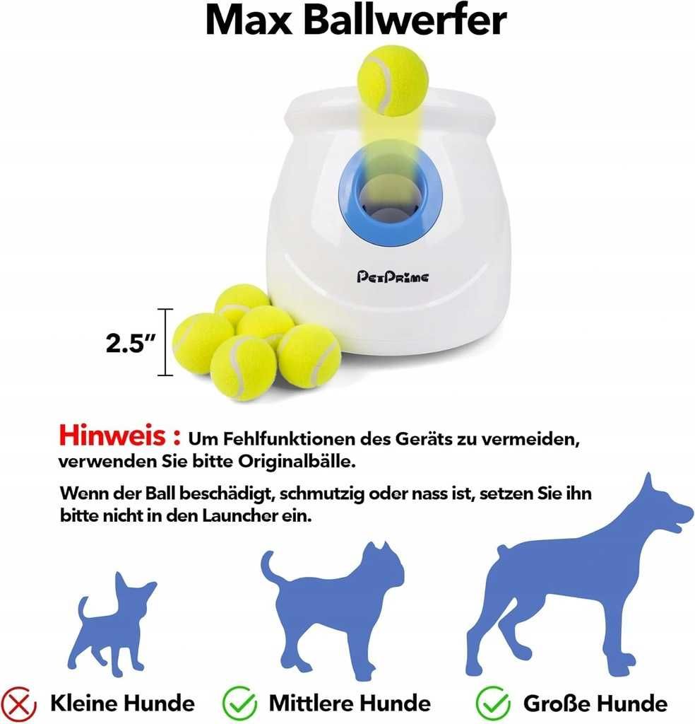 Pet Prime Automatyczna wyrzutnia piłek dla dużych psów NOWE
