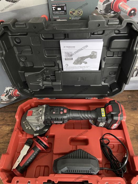 Акумуляторна кутова шліфувальна машина, болгарка, PARKSIDE PERFORMANCE