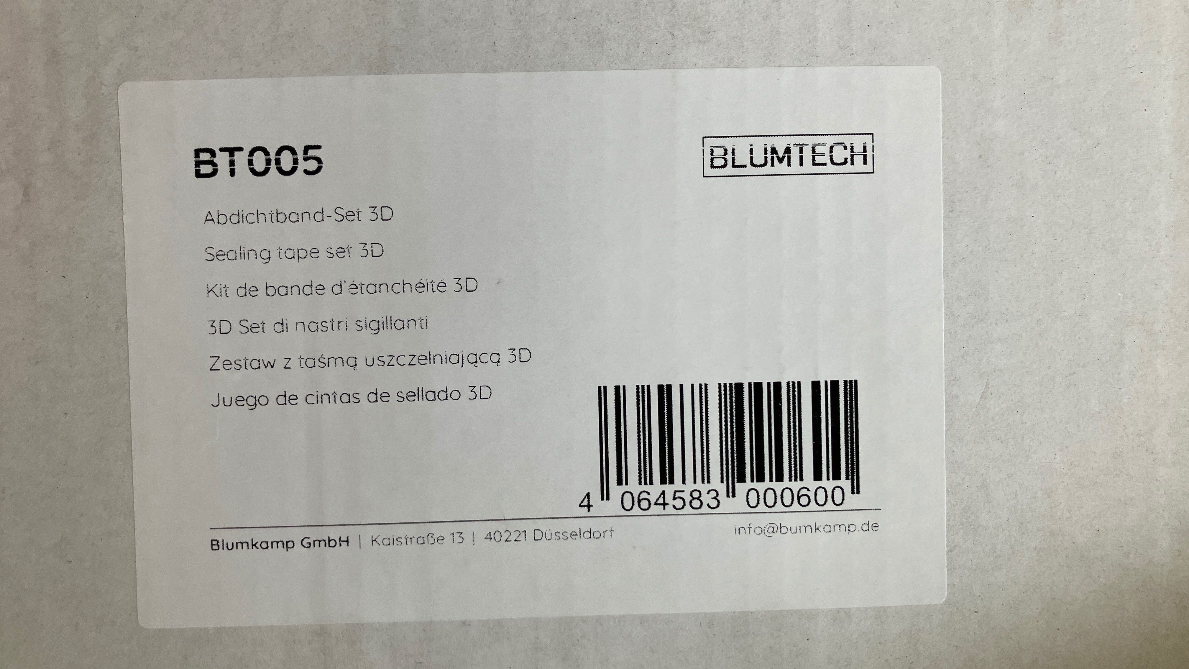 Blumtech zestaw z taśmą uszczelniającą 3D do brodzików prysznicowych