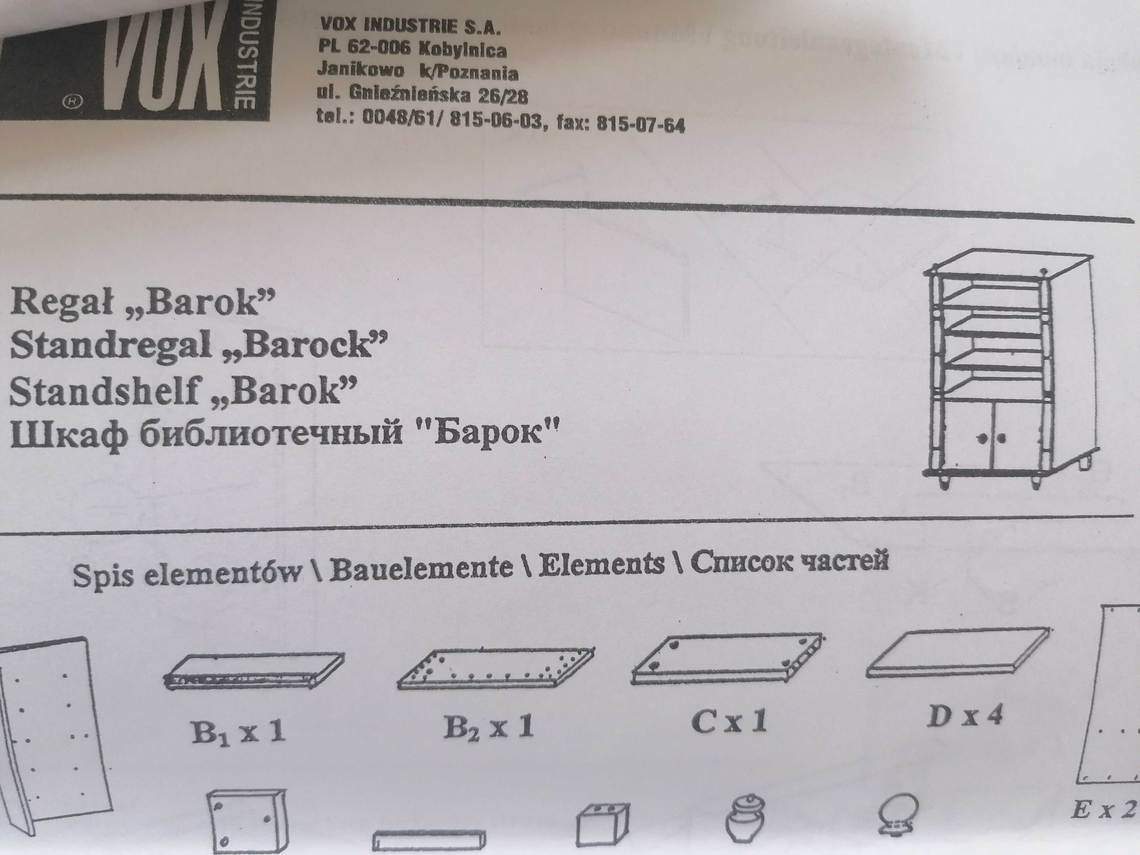 Szafa i regał Vox jesion różowy