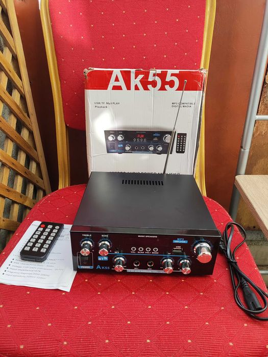 Cyfrowy Wzmacniacz Audio AK55 Bluetooth Stereo Hi-Fi USB Amplituner Sd