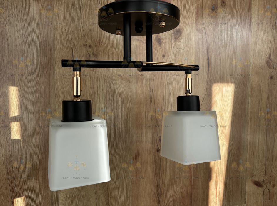 Люстра на 2 лампочки з направляючими плафонами