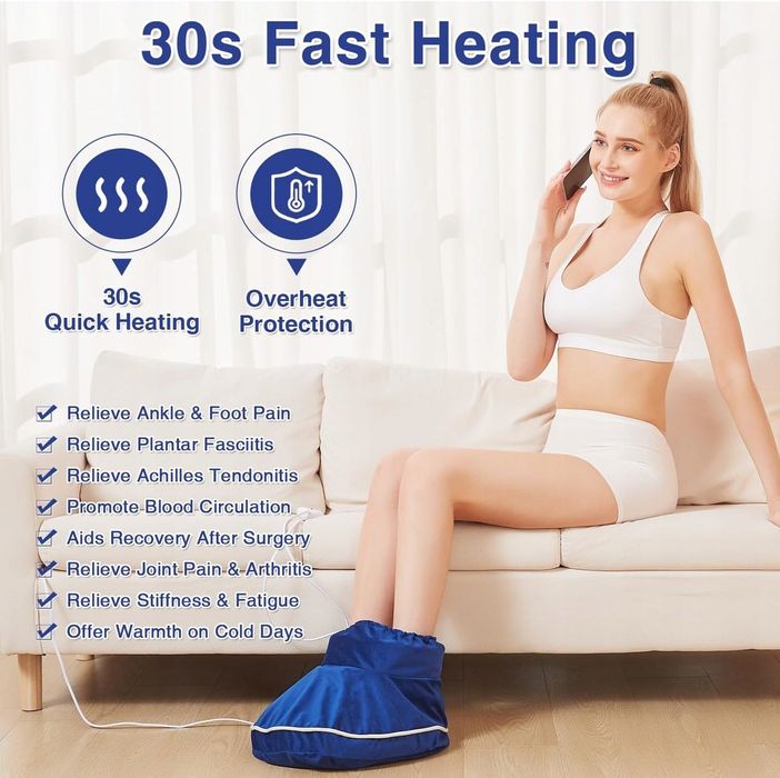 Elektryczny podgrzewacz do stóp, 30-70°C, automatyczne wyłączanie