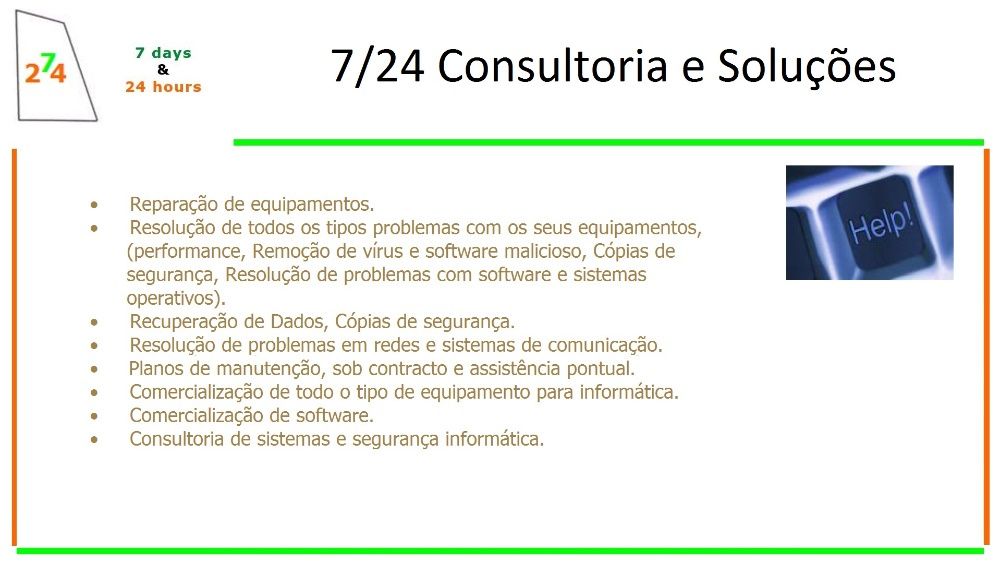 Reparação, Assistência e Venda de Equipamento para Informática