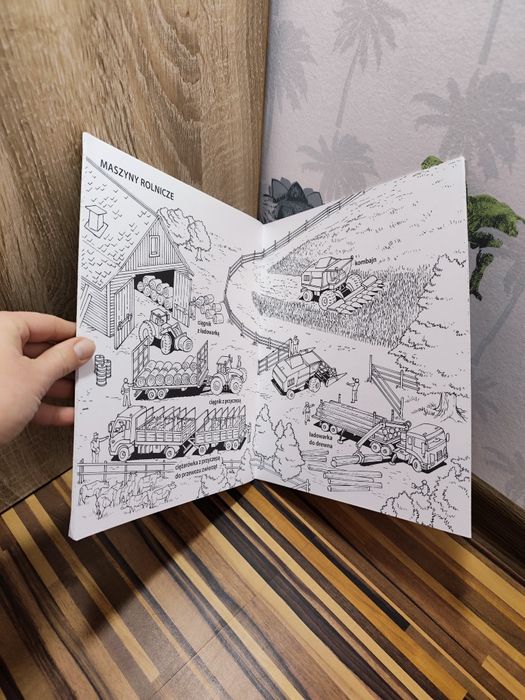 Wielkie pojazdy fiszki edukacyjne do kolorowania kolorowanka