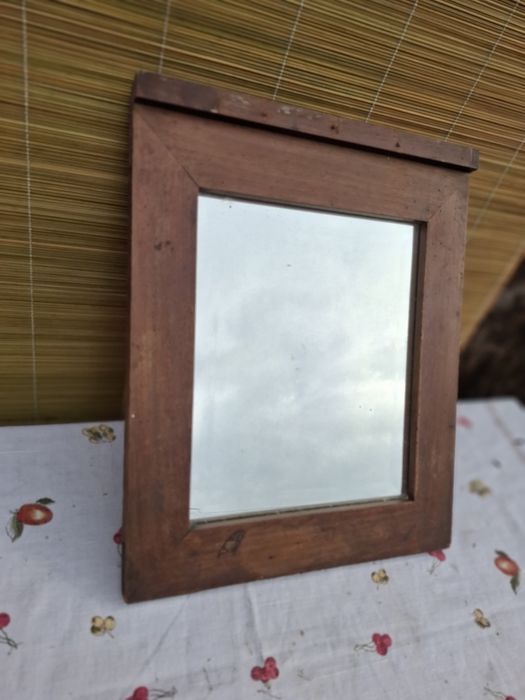 Lustro fazowane drewniana rama przed llw.ś