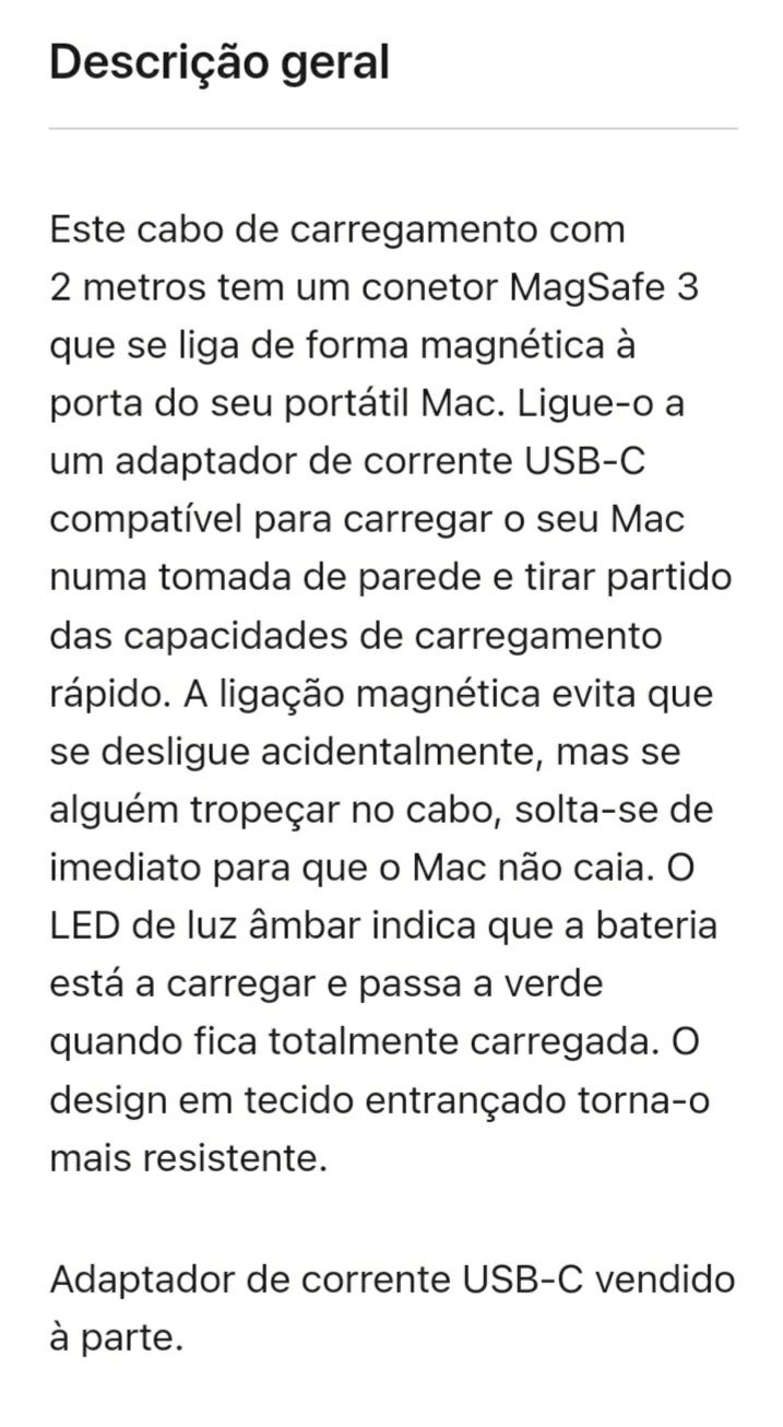 Original Adaptador de corrente Apple USB‑C dupla de 35 W e Cabo 2m