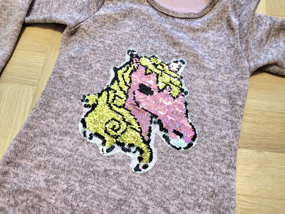 Sukienka 116 jednorożec cekiny