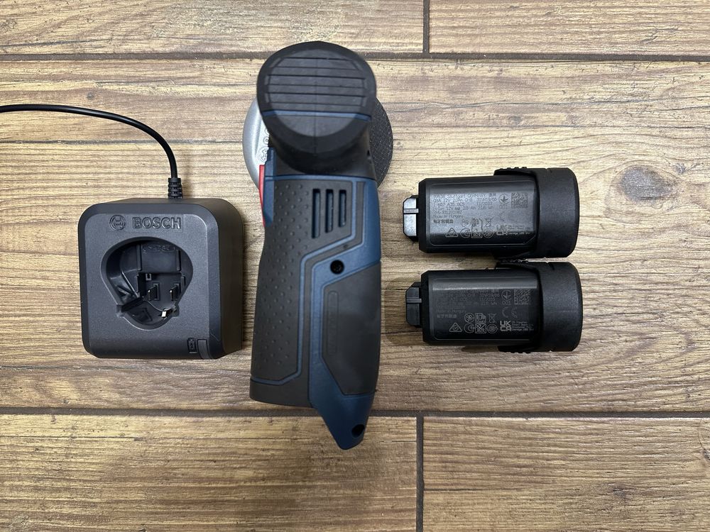 Szlifierka kątowa BOSCH GWS 12V-76 + 2x bateria 2AH + ładowarka