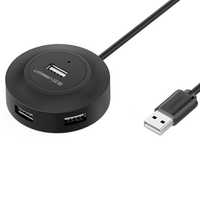 Ugreen HUB 4w1 USB-A - 4xUSB-A 2.0 480Mb/s 1m czarny (CR106)