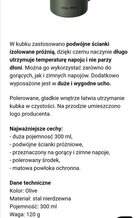 Kubek Mil-tec stalowy