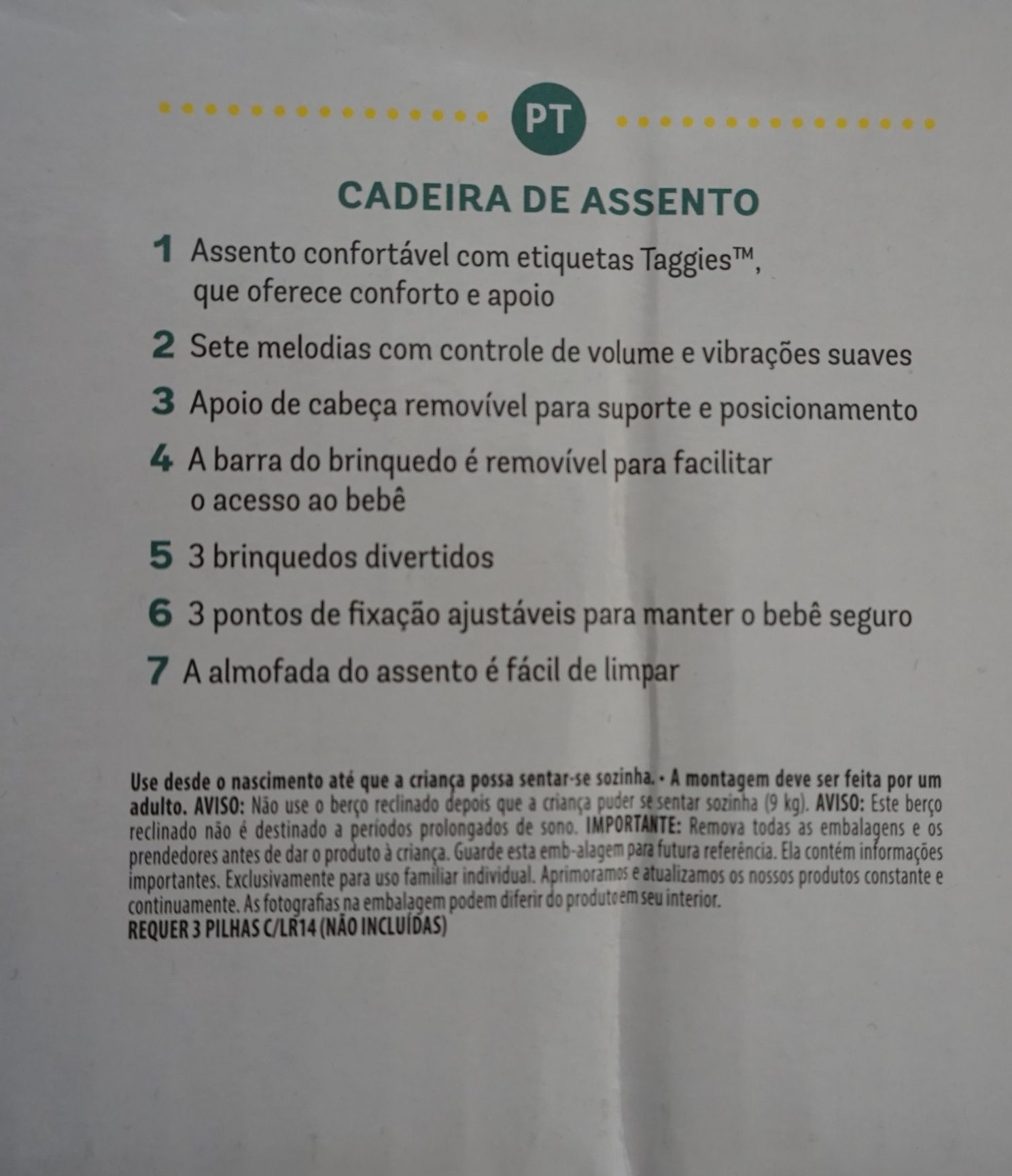 Espreguiçadeira de bebé