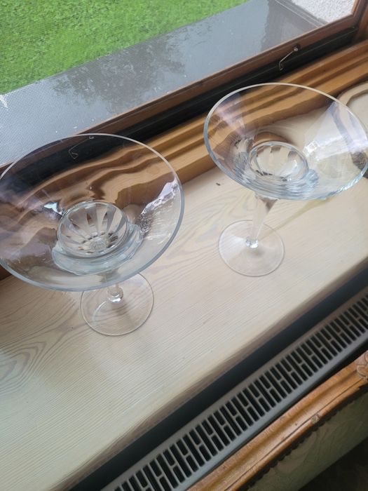 Kryształowe kieliszki do szampana, martini