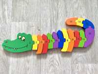 Krokodyl układanka drewniana puzzle liczby