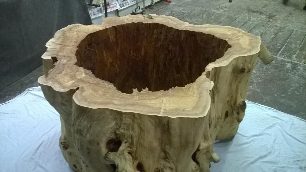 UNIKAT !!! stół z drewna pień 100-letniej topoli + blat szklany