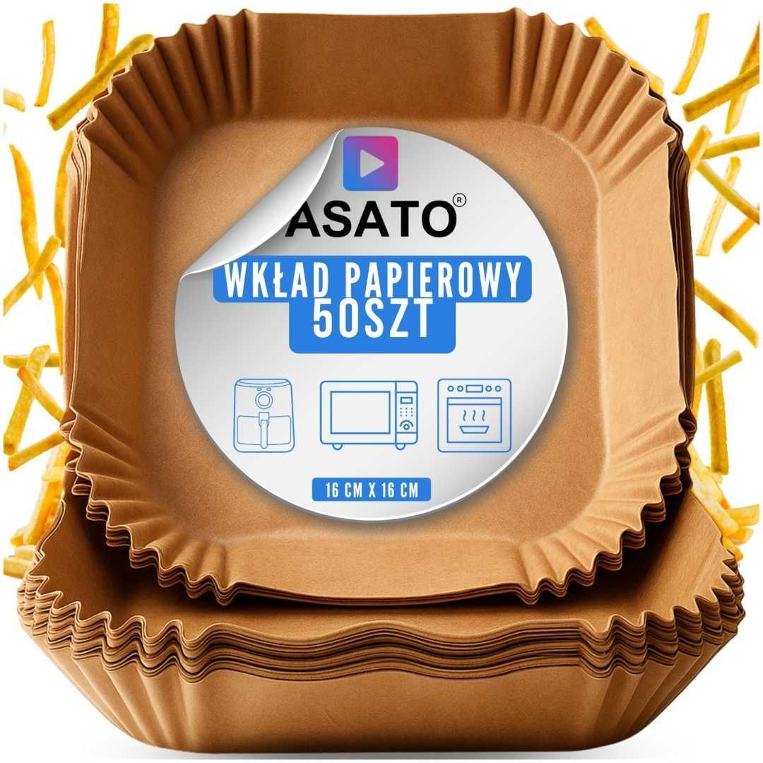 Wkładki Pergaminowe do Air Fryera 16x16x4 cm 50 szt. Jednorazowe