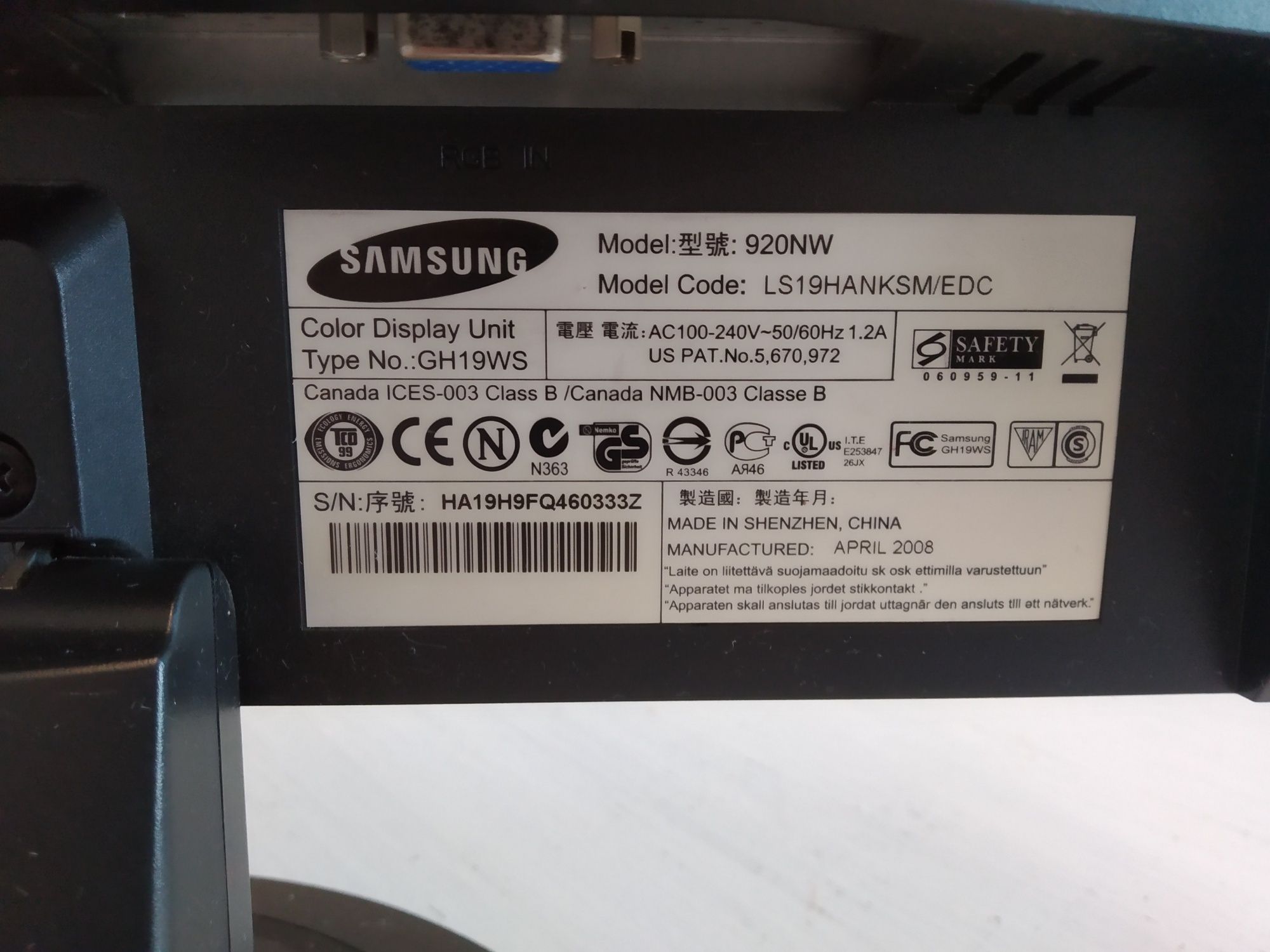 Monitor Samsung 19 cali.