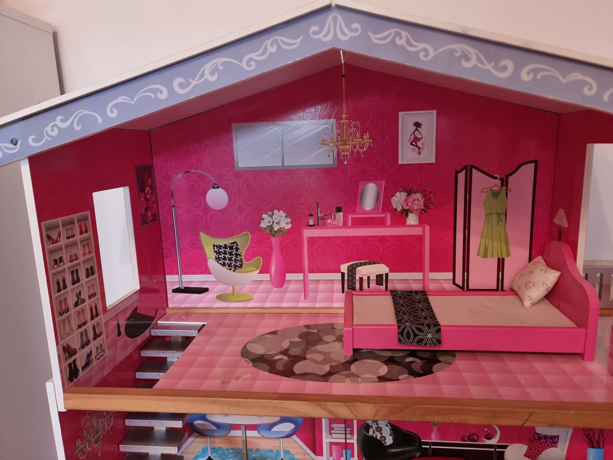 Domek Barbie EcoToys Malibu Residence z windą – 115 cm