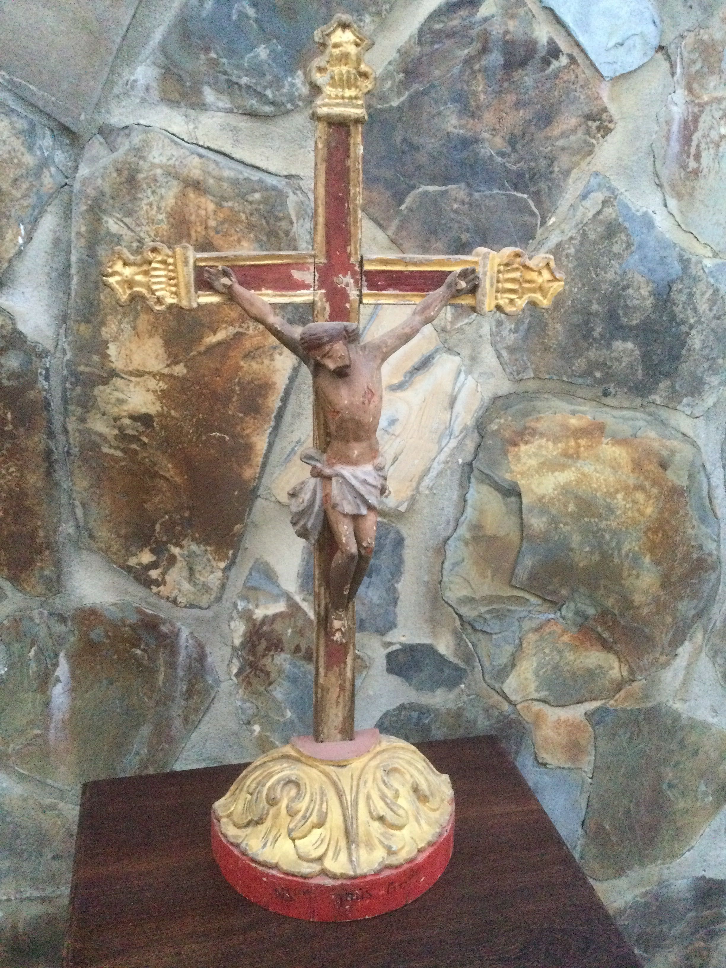 Crucifixo Cristo Madeira Arte Popular séc XIX 70 cm Arte Sácra