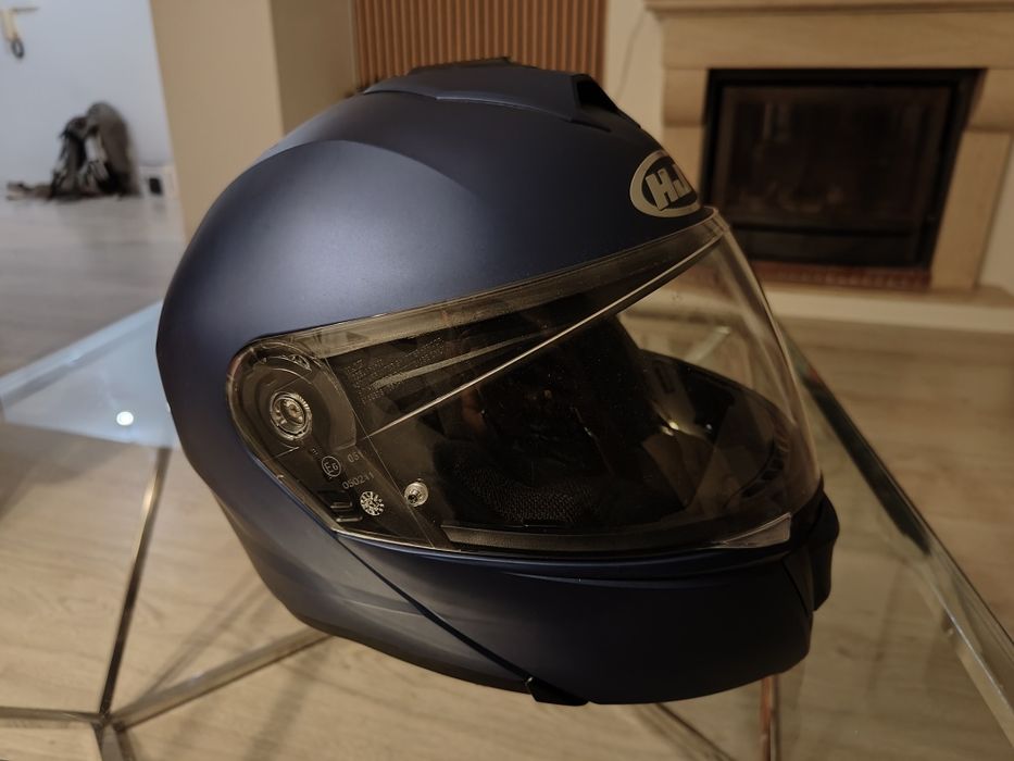 Capacete HJC + auricular Bluetooth lexin